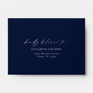 Navy Dusty Blue RSVP  Envelope