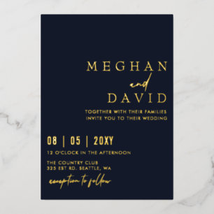 Navy Elegant Handwritten Simple Wedding  