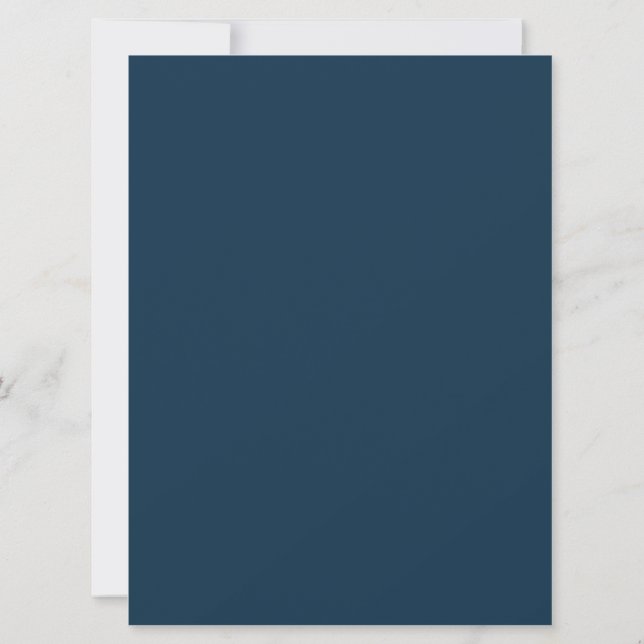 Navy Elegant Rehearsal Dinner Invitation (Back)