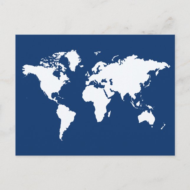 Navy Elegant World Postcard (Front)