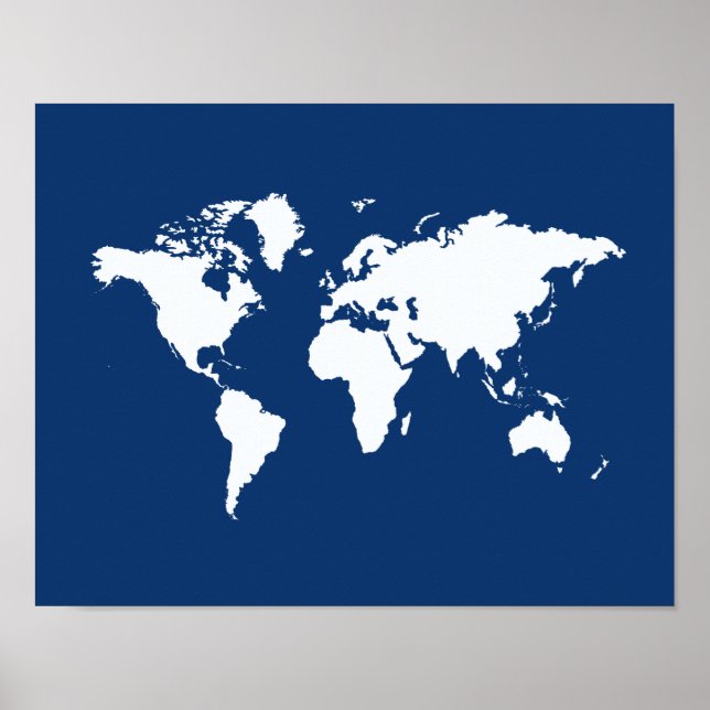 Navy Elegant World Poster (Front)