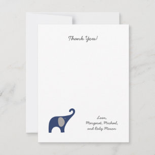 Navy Elephant Baby Shower Thank You Notes / boy