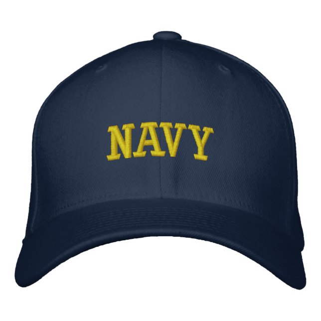 NAVY EMBROIDERED HAT (Front)