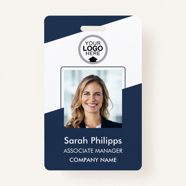 Navy | Employee Photo ID Company Security Badge ID Badge (Front)