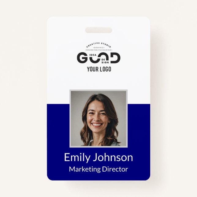 Navy | Employee Photo ID Company Security Badge ID Badge (Front)