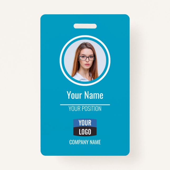 Navy - Employee Photo ID Company Security Badge ID Badge (Front)