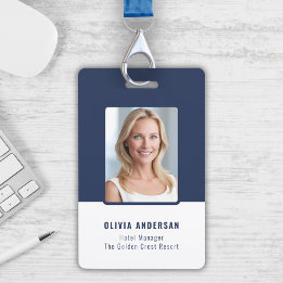 Navy Employee Photo ID Company Security ID Badge