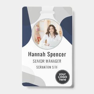 Navy Employee Photo ID Custom Company Security Badge