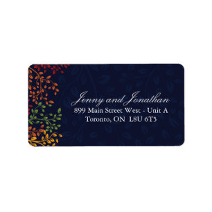 Navy Fall Address Labels