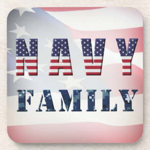 Navy Family Coaster