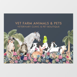 Navy Farm Animal Cat Dog Bird Pet Window Cling
