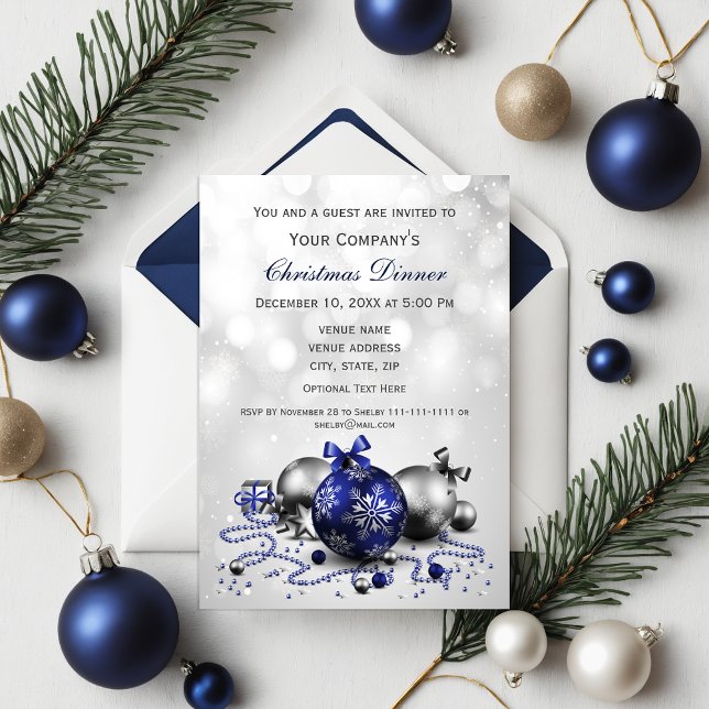 navy Festive Corporate Christmas party Invite (navy Festive Corporate Christmas party Invite)