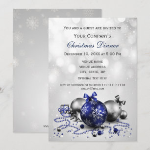 navy Festive Corporate Christmas party Invite