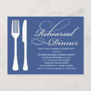 NAVY FLATWARE   REHEARSAL DINNER INVITE