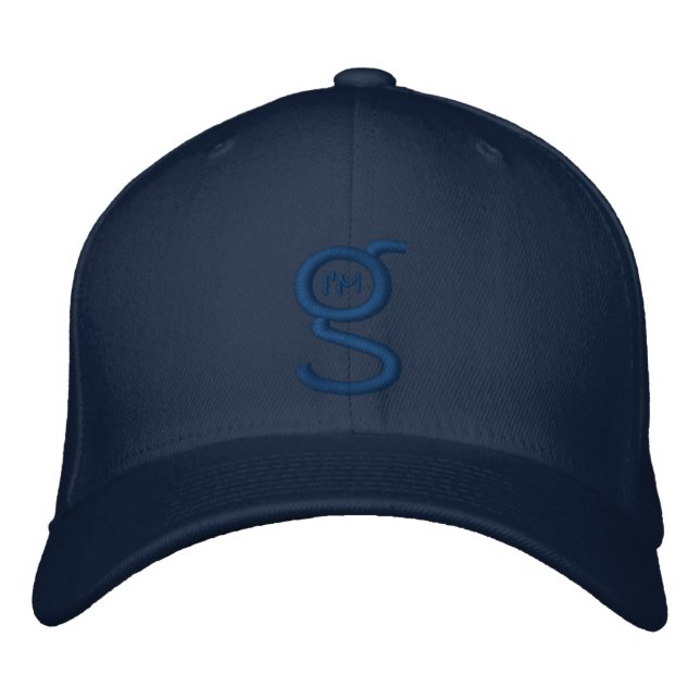 Navy FlexFit Cap w Blue Logo Embroidered (Front)