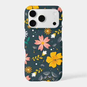 Navy Floral Garden Whimsical Spring Pattern