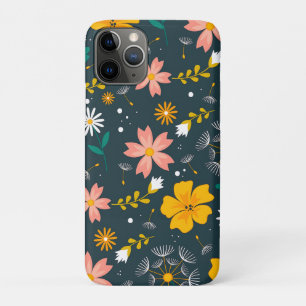 Navy Floral Garden Whimsical Spring Pattern iPhone 11 Pro Case
