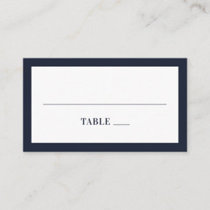 Navy floral modern wedding. Blue elegant flowers Place Card
