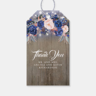 Navy Floral Rustic Gift Tags