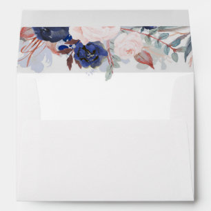 Navy Florals Boho Chic Wedding Envelopes