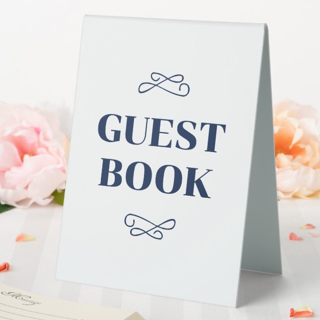 Navy Flourish Guest Book (In SItu (Wedding))