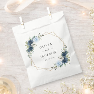 Navy Flowers, Blue Flowers, Boho, Floral Wedding Favour Bags