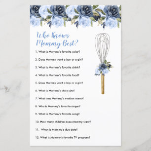 Navy Flowers Who Knows Mummy Best Greenery Floral