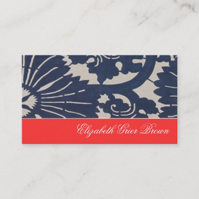 Navy for Fall Business Cards Asian Blue (Front)