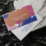 Navy & Fuchsia - Abstract Watercolor Business Card<br><div class="desc">Elegant and stylish business card in a minimalist typography design with modern white fonts against splashes and hasty brushstrokes of watercolor in navy blue,  fuchsia,  and terracotta.</div>
