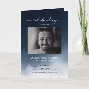 Navy Funeral Order of Service Folded Program Card