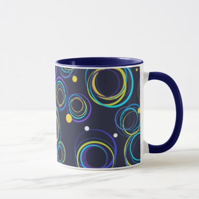 Navy funky circle patterned mug (Right)