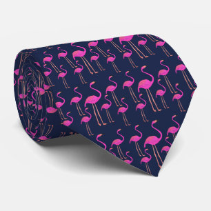 Navy Funky Flamingos Tie