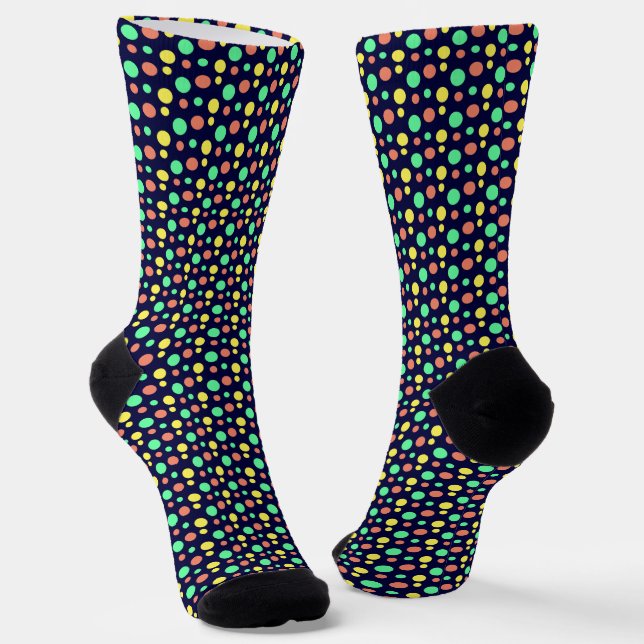 Navy Geometric Pattern Socks (Angled)
