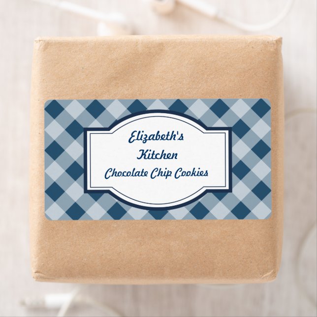 Navy Gingham Kitchen Labels (Insitu)