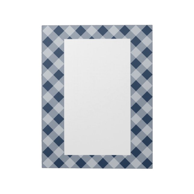 Navy Gingham Notepad (Rotated)