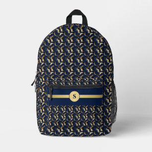 Navy & Gold Abstract Personalised Backpack