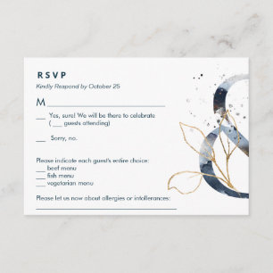 Navy Gold Ampersand Suite RSVP Enclosure Card