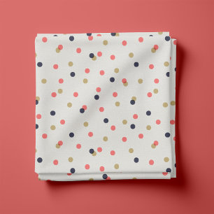 Navy Gold and Coral Confetti Dots Fabric