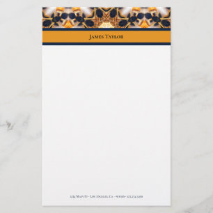 Navy & Gold Ant Cathedral   Personal Stationery