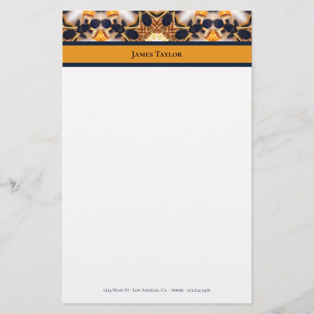 Navy & Gold Ant Cathedral | Personal Stationery (Front)