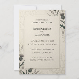Navy Gold Baroque Wedding Invitation