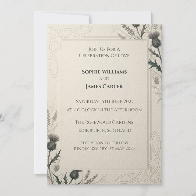 Navy Gold Baroque Wedding Invitation (Front)