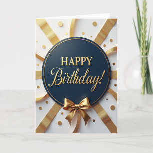 Navy Gold Birthday Card