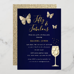 Navy Gold Champagne 50 & Fabulous Birthday