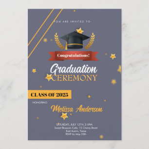 Navy Gold Class of 2025 Ceremony Invite