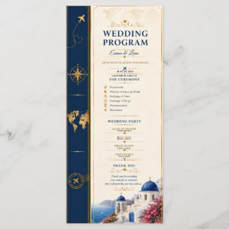 Navy Gold Destination Wedding Program Programme
