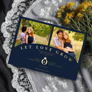 Navy Gold Elegant 2 Photos let Love Grow Wedding