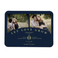 Navy Gold Elegant 2 Photos let Love Grow Wedding