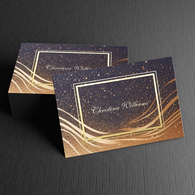 Navy Gold Elegant Minimalist Modern Professional Business Card (Navy Gold Elegant Minimalist Modern Professional Business Card)