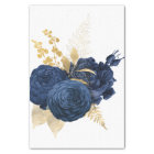 Navy Gold Floral Bouquet Watercolor